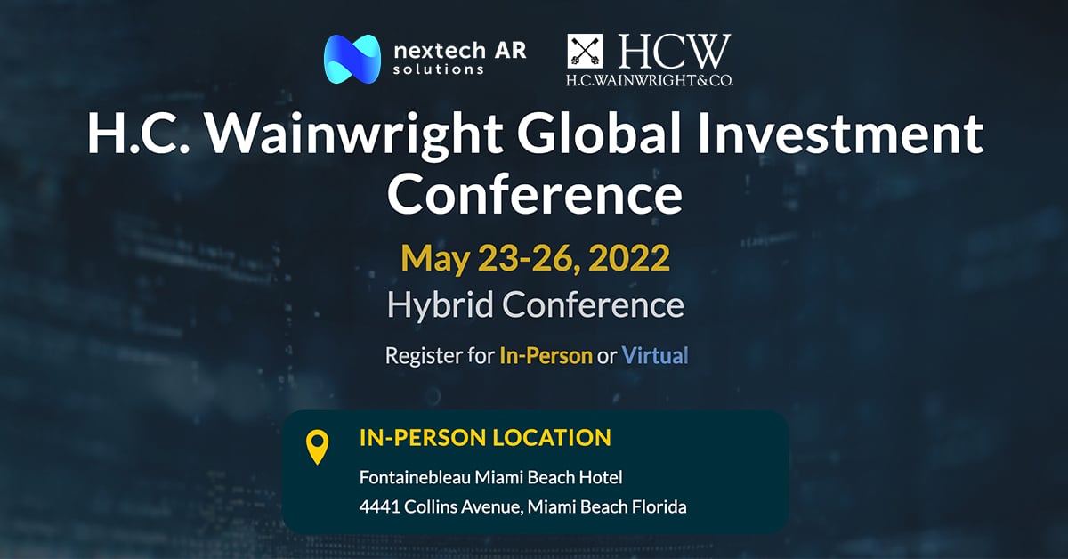 Nextech AR CEO Evan Gappelberg to Present at the H.C WAINWRIGHT Global
